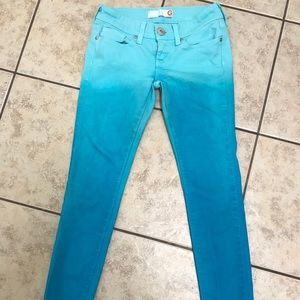 Guess blue ombré super skinny jeans